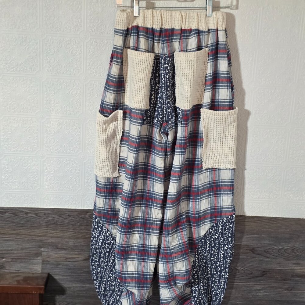 POL NWT Small Patchwork Plaid Boho Harem Pants - Picture 2 of 2